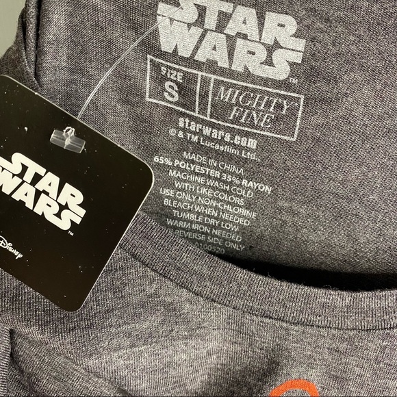 Star Wars BB8 Rey Jakku Graphic Grey T-Shirt Small Fandom Orange Gray - Picture 3 of 10
